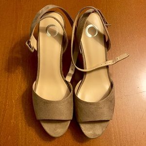 Brand New Taupe Platform Sandals!